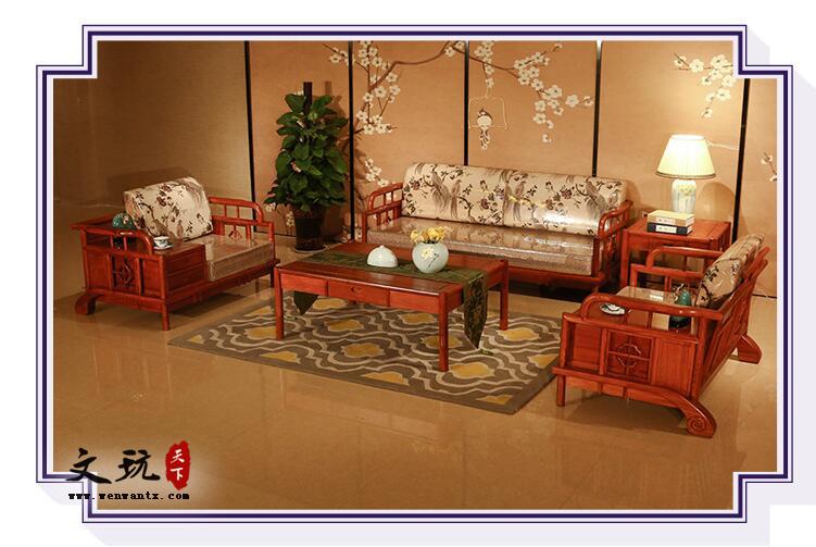 红木沙发 刺猬紫檀实木家具富丽沙发5件套-1