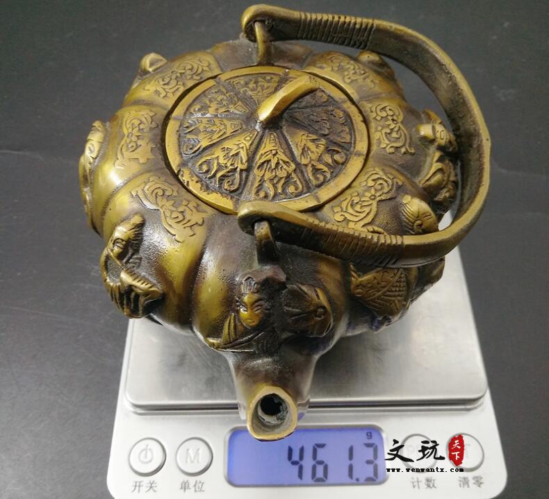 仿古铜器纯铜八仙水壶摆件酒壶茶壶装饰工艺礼品古玩收藏品-9