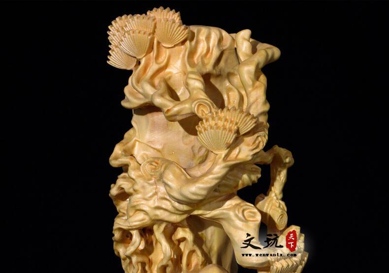 黄杨木达摩祖师木雕摆件 木质工艺品家居客厅装饰品-7