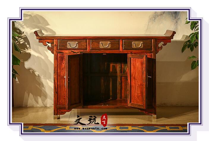 老挝大红酸枝客厅三联柜独板红木包公柜交趾黄檀中式红木家具-2