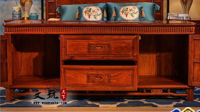 红木电视柜明式红木家具大果紫檀卧室视听柜缅甸花梨木家具-4