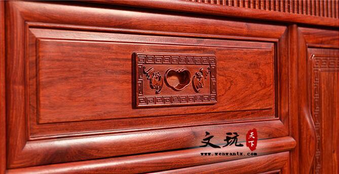 红木电视柜明式红木家具大果紫檀卧室视听柜缅甸花梨木家具-5