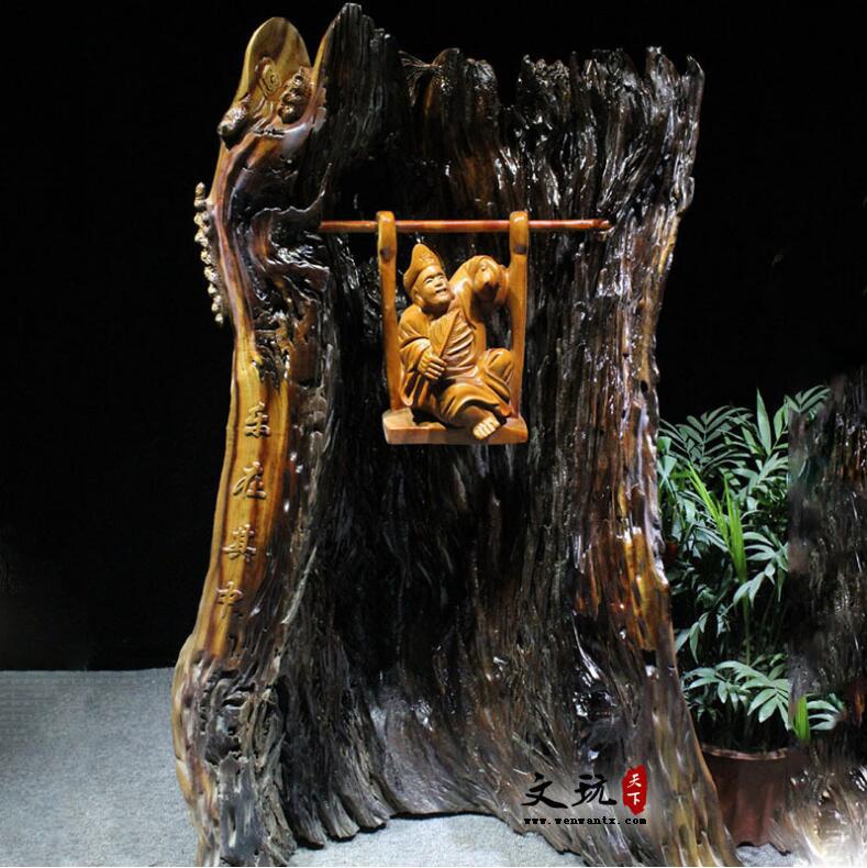 木质工艺品手工木雕佛像香樟木《济公》-3