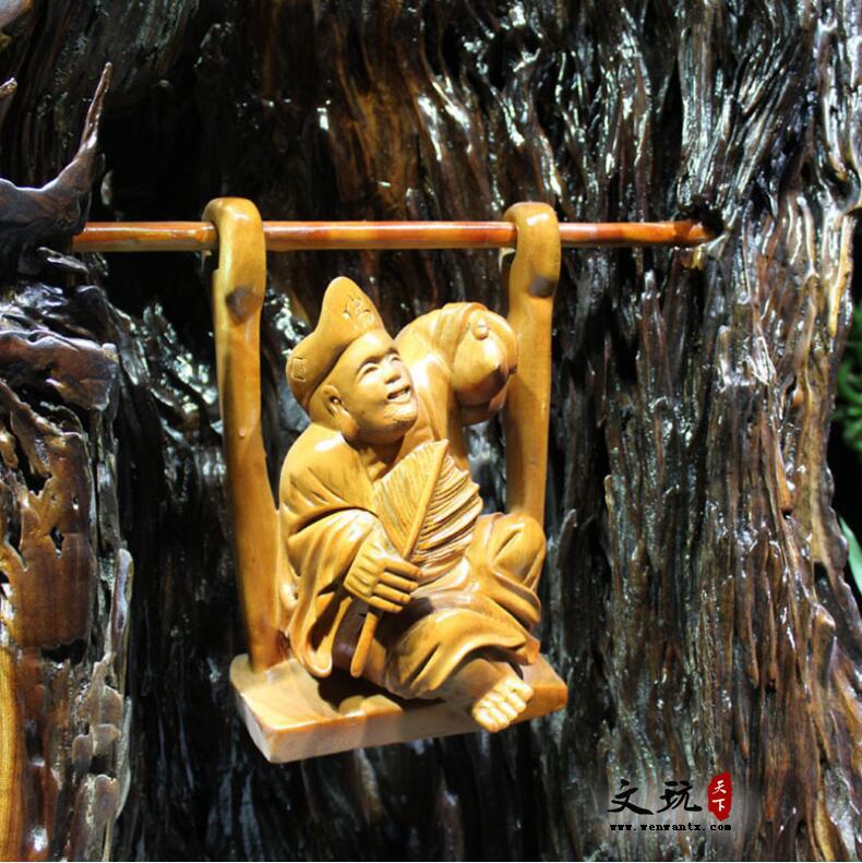木质工艺品手工木雕佛像香樟木《济公》-1