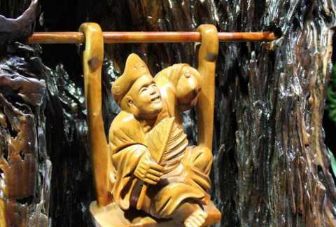 木质工艺品手工木雕佛像香樟木《济公》