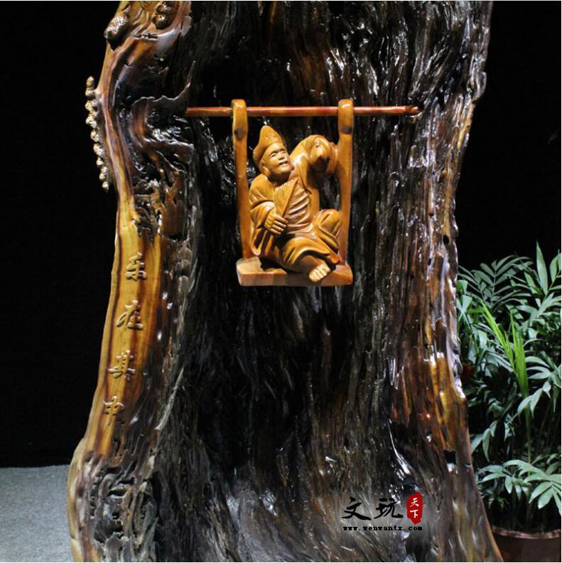 木质工艺品手工木雕佛像香樟木《济公》-4