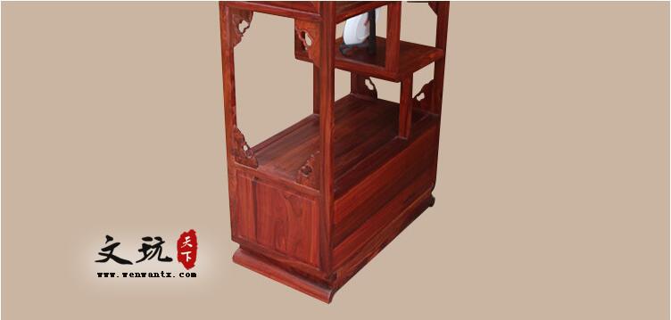 小叶红檀榫卯结构豪华茶水柜中式实木储物柜家具-3