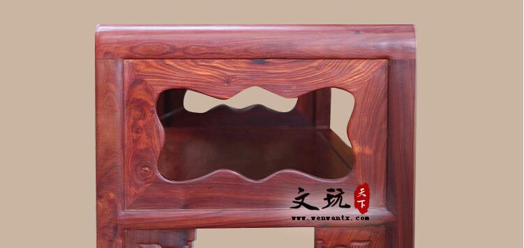小叶红檀榫卯结构豪华茶水柜中式实木储物柜家具-4