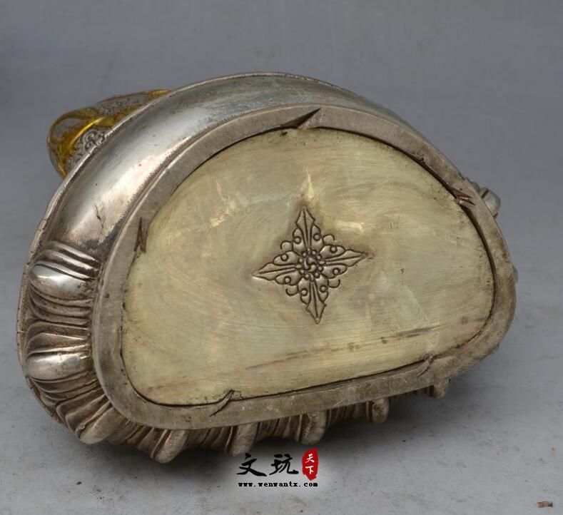 古玩杂项铜器收藏纯铜摆件白铜镀银黄铜 如来佛佛祖-3