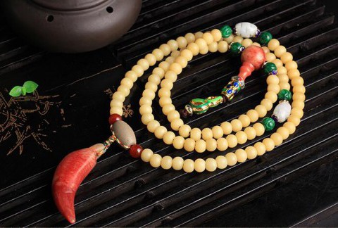 天然精品西藏老骆驼骨108颗苹果珠佛珠手链手串