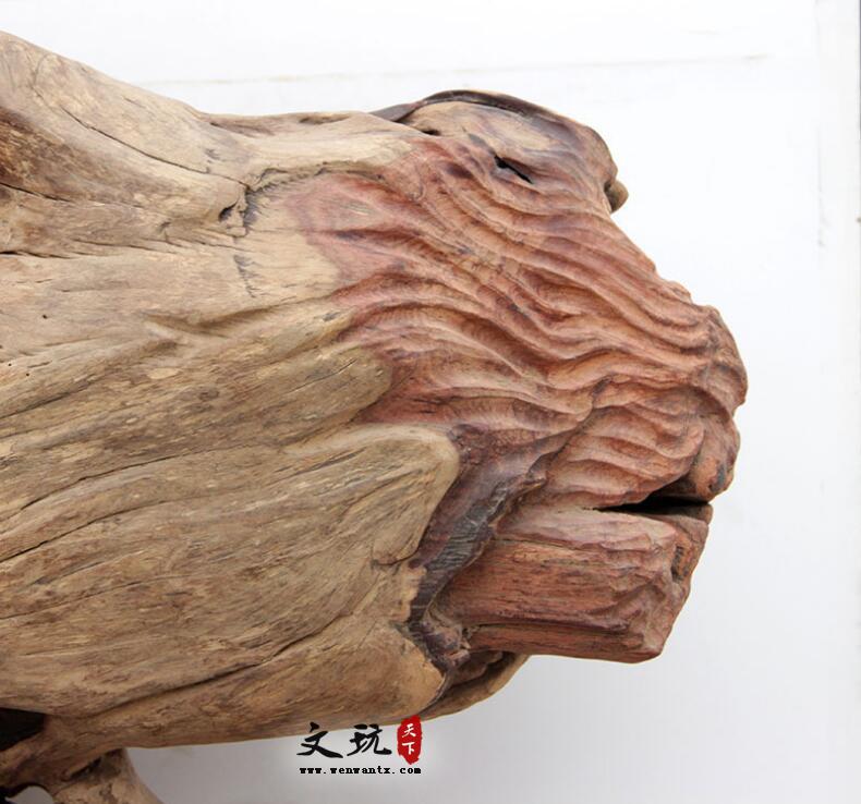 木质工艺品手工木雕《花枝弥勒佛》-6