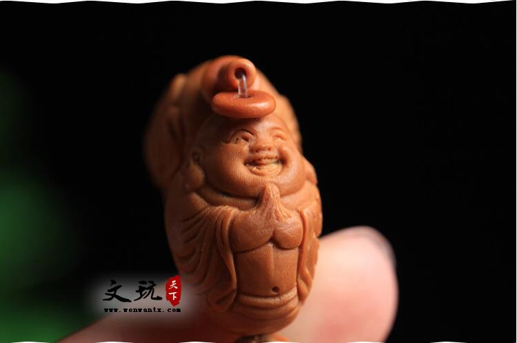 江苏名家雕刻橄榄核单圈佛珠手串 精雕一心向佛橄榄胡手链饰品-6