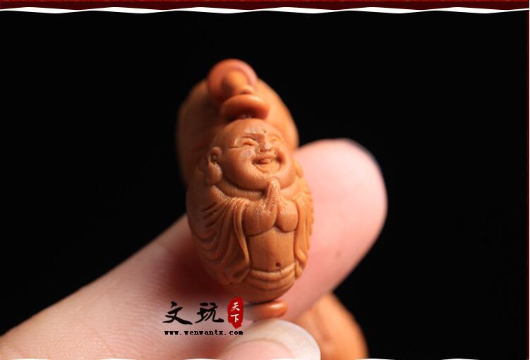 江苏名家雕刻橄榄核单圈佛珠手串 精雕一心向佛橄榄胡手链饰品-5