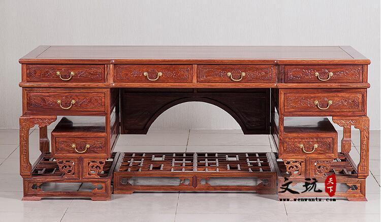 红木办公桌椅组合定制家具仿古红木家具定制实木书桌-2