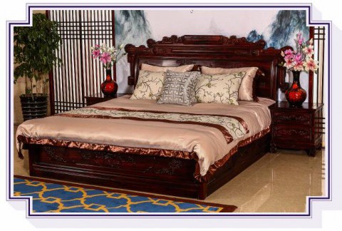 红木家具印尼黑酸枝卧室红木床1.8米双人大床婚床阔叶黄檀