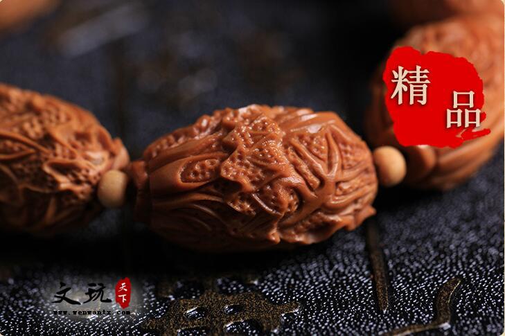 苏工雕刻橄榄核白菜（百财） 招财橄榄胡佛珠手串-10