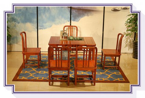 新中式茶桌刺猬紫檀花梨木四方小茶桌阳台小户型泡茶桌