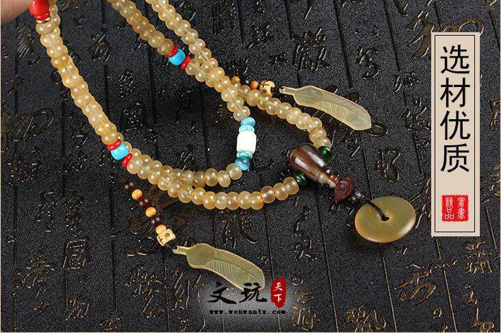 正宗天然西藏羊角佛珠手链108颗 DIY原创设计羊角手串毛衣链-3