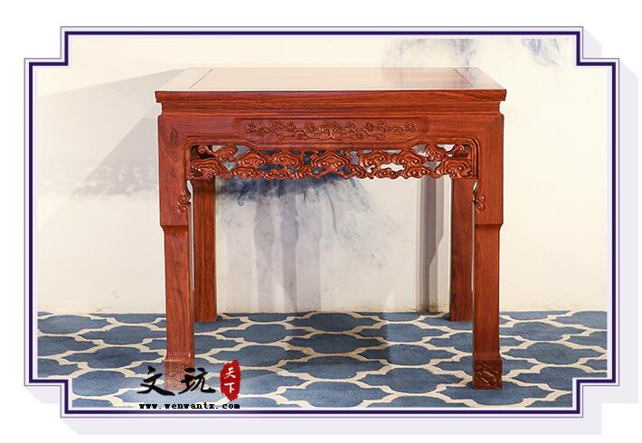 红木家具刺猬紫檀红木中堂条案中式供台八仙桌-4