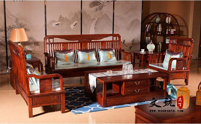 红木沙发新中式客厅沙发刺猬紫檀红木家具-1