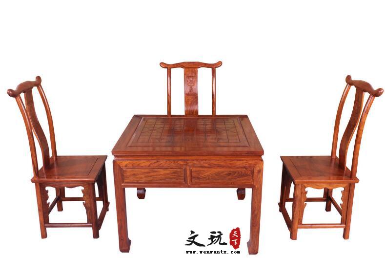 古典中式实木棋台桌 刺猬紫檀木下棋桌椅组合-1