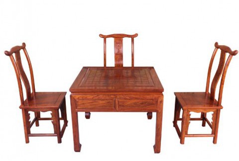 古典中式实木棋台桌 刺猬紫檀木下棋桌椅组合