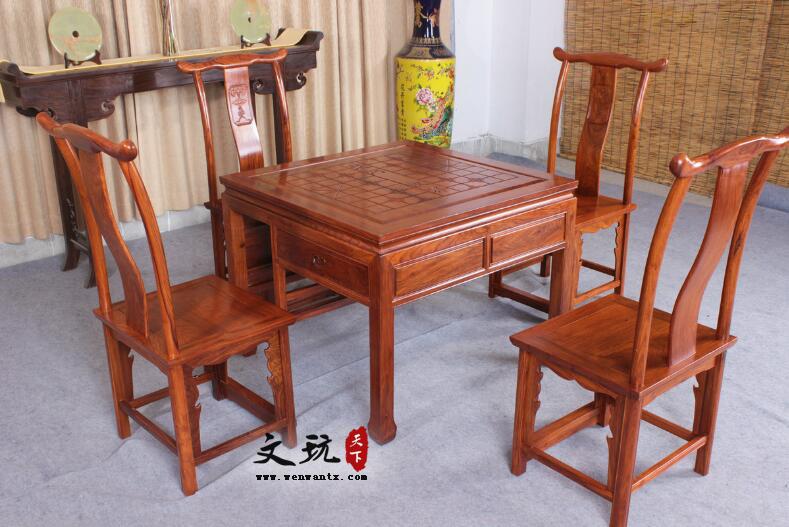古典中式实木棋台桌 刺猬紫檀木下棋桌椅组合-3