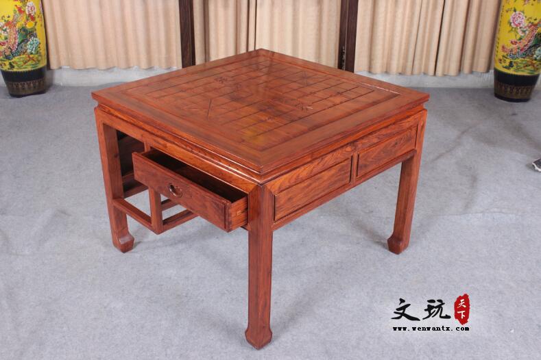古典中式实木棋台桌 刺猬紫檀木下棋桌椅组合-6