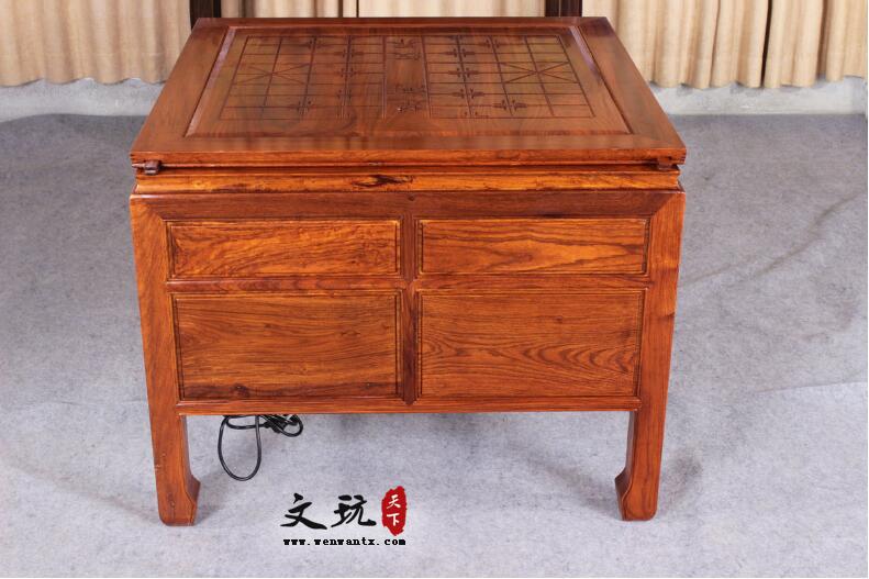 古典中式实木棋台桌 刺猬紫檀木下棋桌椅组合-9