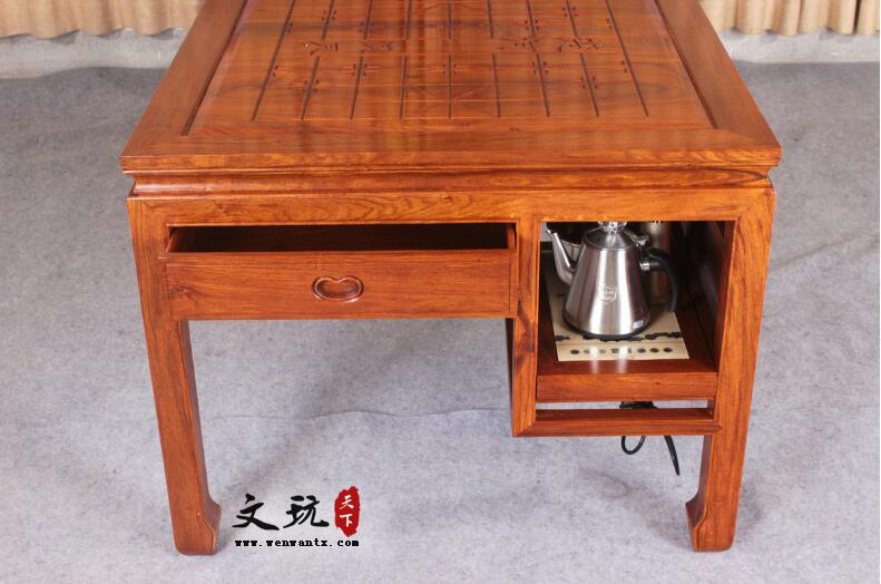 古典中式实木棋台桌 刺猬紫檀木下棋桌椅组合-13