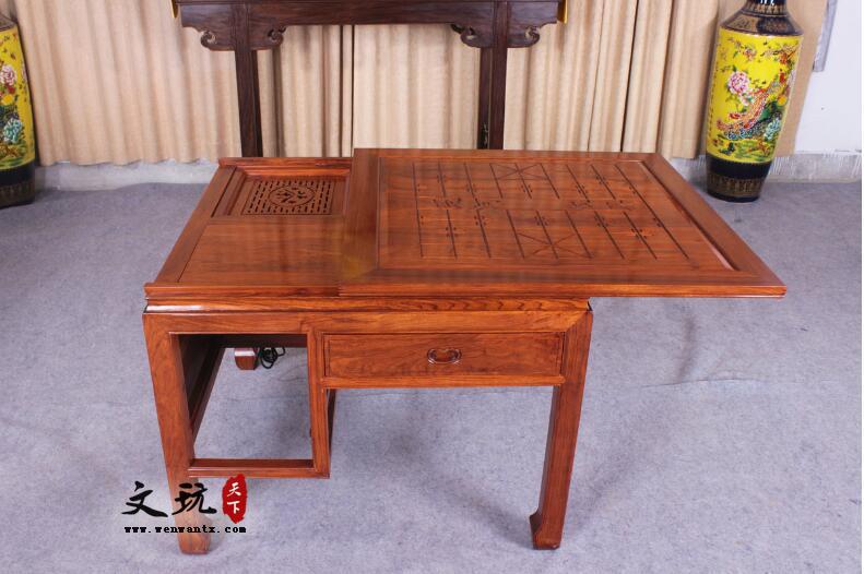 古典中式实木棋台桌 刺猬紫檀木下棋桌椅组合-10