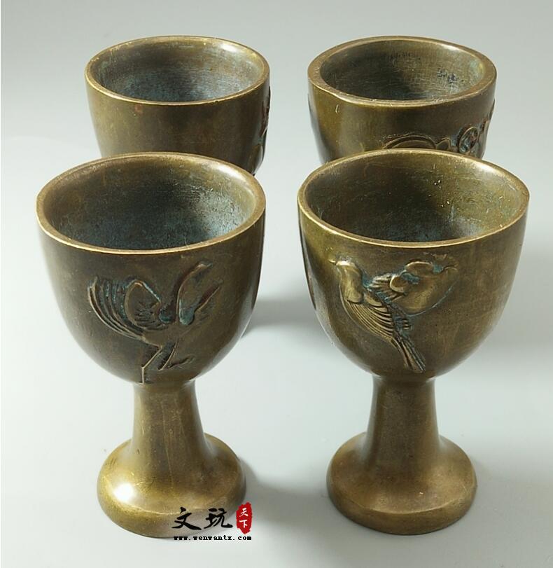 古玩收藏古董纯铜小酒杯（套装）-1