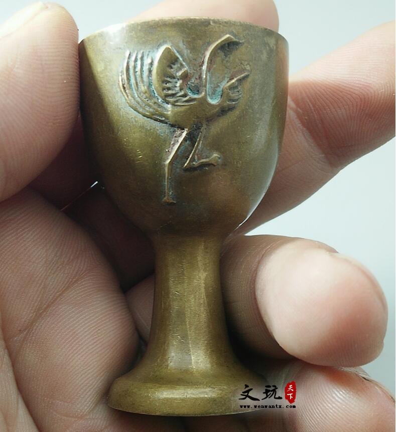 古玩收藏古董纯铜小酒杯（套装）-4