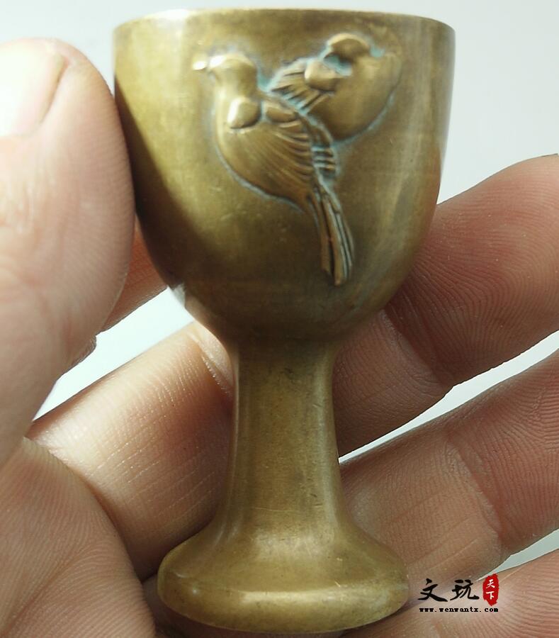 古玩收藏古董纯铜小酒杯（套装）-5