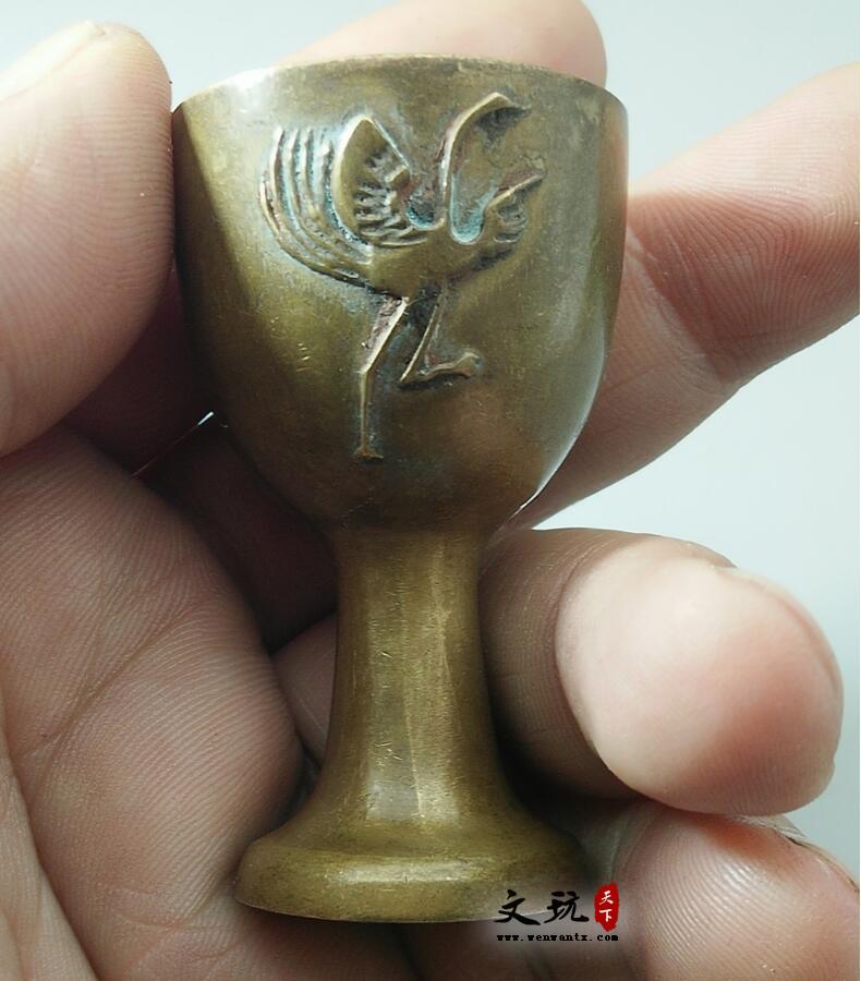 古玩收藏古董纯铜小酒杯（套装）-7