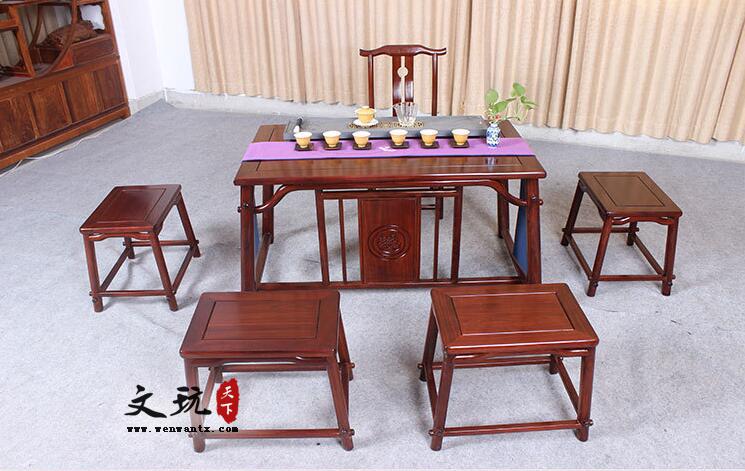 新中式茶桌功夫茶桌椅组合澳洲酸枝木仿古茶桌 休闲简约组合茶桌-3