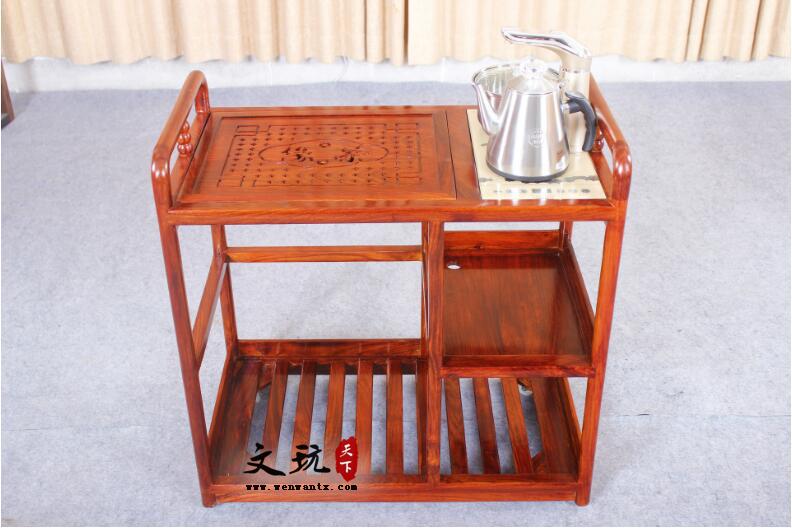 全实木茶桌椅组合简约中式古典家具茶水柜 带轮子-3