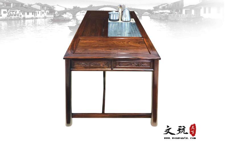 全实木茶桌椅组合简约中式古典家具茶台东非酸枝材质-2
