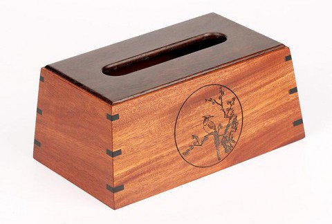 汉风纸巾盒创意文具中国风 木质家用茶几抽纸盒