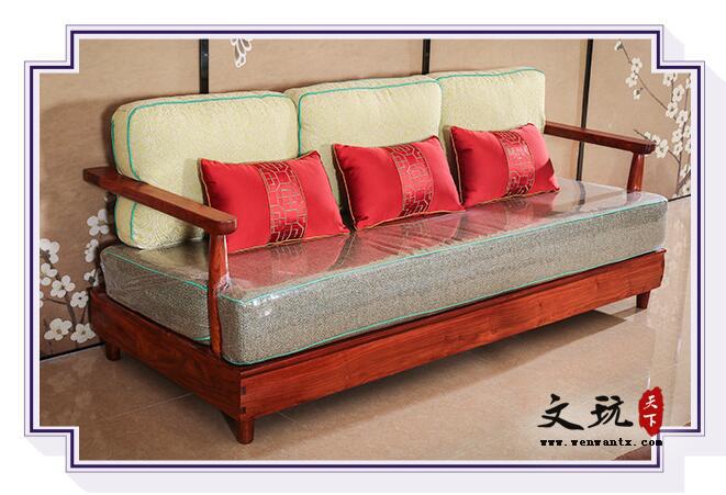 新中式红木家具刺猬紫檀客厅小户型红木沙发组合-2
