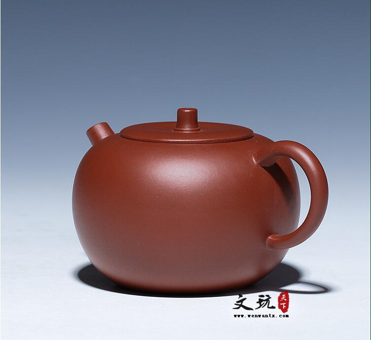 宜兴紫砂壶原矿正品全手工大红袍小苹果茶壶-3