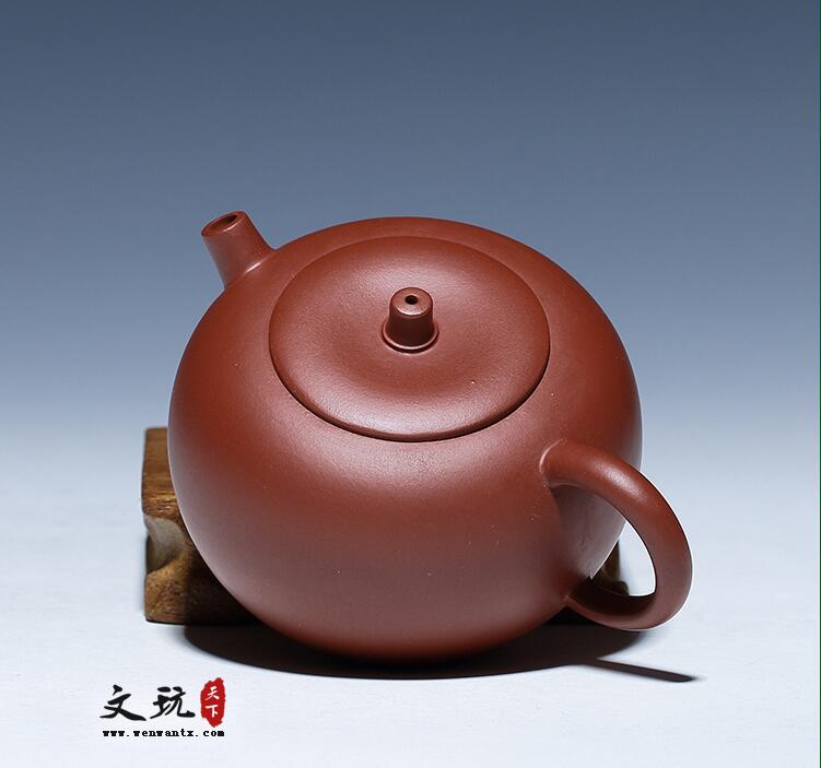 宜兴紫砂壶原矿正品全手工大红袍小苹果茶壶-5