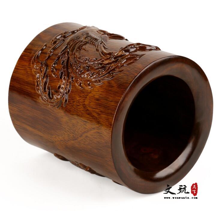 红木笔筒 中国风商务办公笔筒创意礼品定制 木质工艺品-2