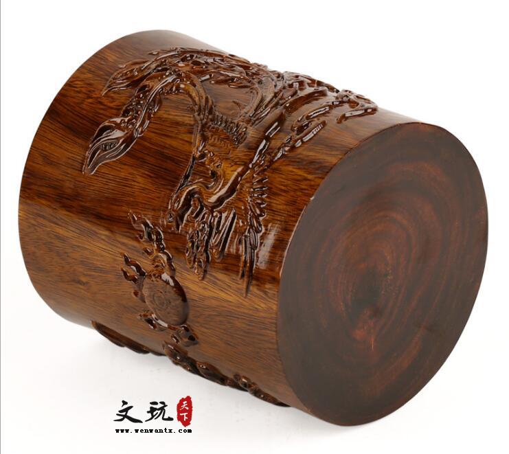 红木笔筒 中国风商务办公笔筒创意礼品定制 木质工艺品-4