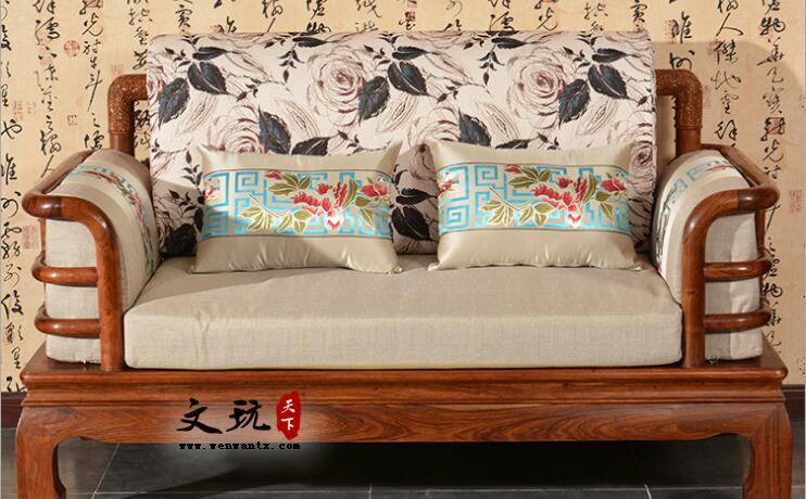 祥云宝座沙发刺猬紫檀客厅家具新中式红木沙发组合-3