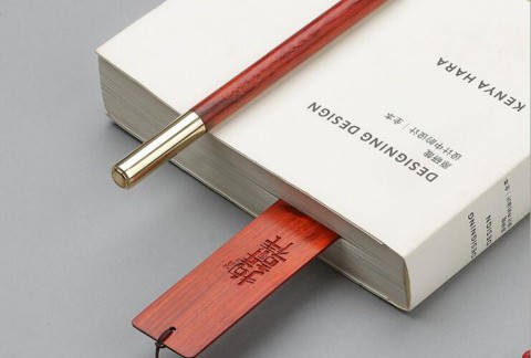 红木质古典中国风书签套装金属古风流苏礼物定制刻字 创意签字笔