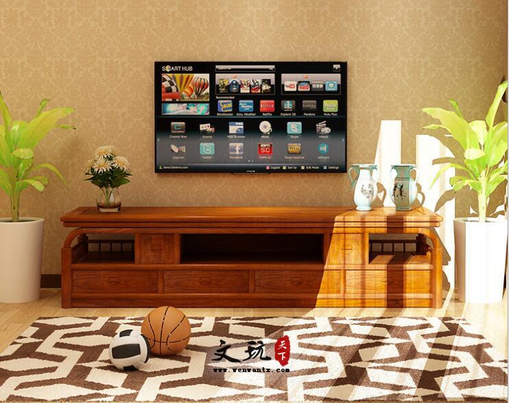 汉宫电视柜刺猬紫檀木实木客厅家具古典中式红木电视-1