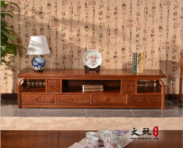 汉宫电视柜刺猬紫檀木实木客厅家具古典中式红木电视-3