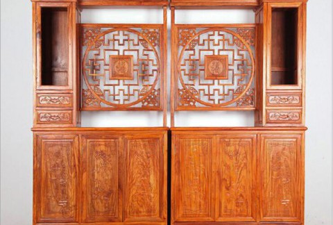 红木实木福字隔厅柜刺猬紫檀中式玄关隔厅柜