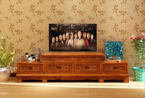 红木客厅家具T型电视柜刺猬紫檀试听柜 中式红木地柜